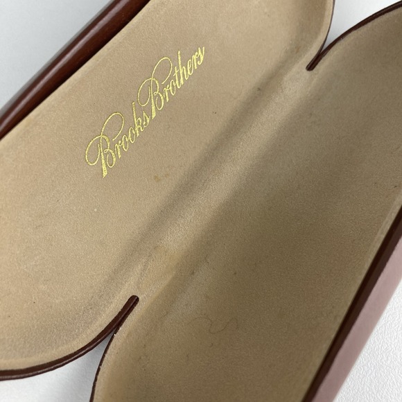 Brooks Brothers Eyeglasses Case Brown Clamshell Style - Picture 9 of 10